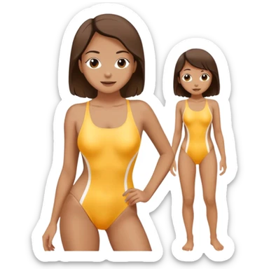 One piece swimsuit sticker