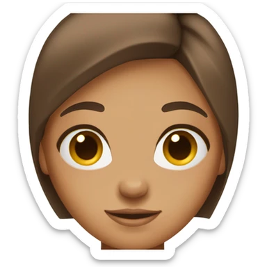tan girl with brown hair and brown eyes sticker