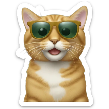 cat with rayban wayfarer sticker