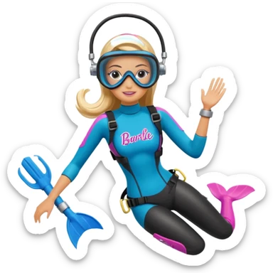 Barbie scuba diving sticker