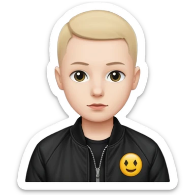 skinhead in black bomber jacket sticker