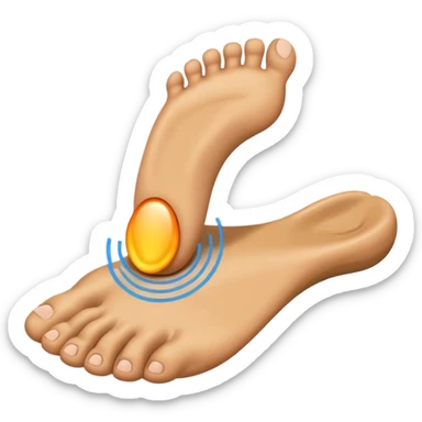 emoji of a human foot pressing on the ground, with two short curved pressure lines under the sole to show the weight and pressing effect, simple cartoon style sticker