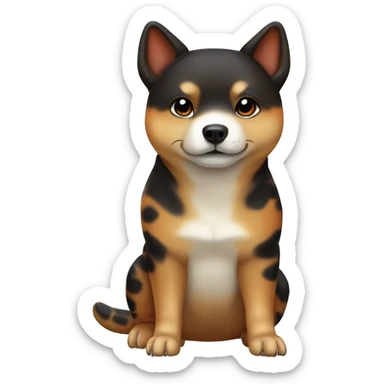 Tortoise shell no white Shiba Inu with no white sticker
