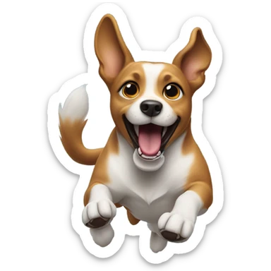 Dog jummping sticker
