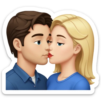 Micah and Jenny kissing sticker