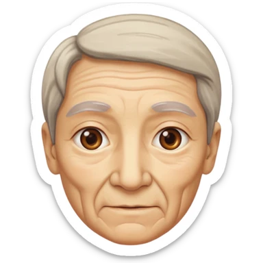 cara vieja por un lado y cara rejuvenecida por otro lado sticker