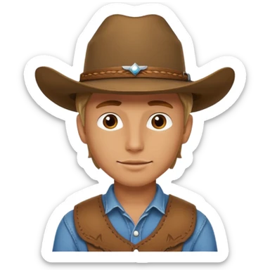 Cara de un vaquero guapo joven  sticker