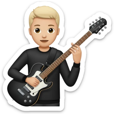 🙂 bu emojinin elinde eloktronik gitar olsun elektronik gitar siyah olsun sticker