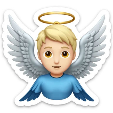 Persona sin pelo con alas volando sticker