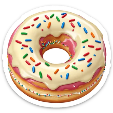 Cream donut sticker