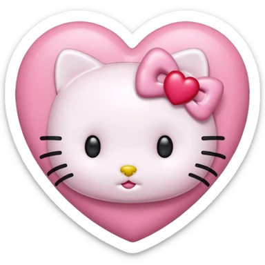 hello kitty heart`no mouth sticker