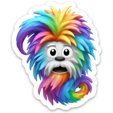 A rainbow yeti poop swirl emoji sticker