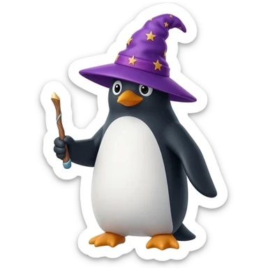 Penguin Wizard sticker