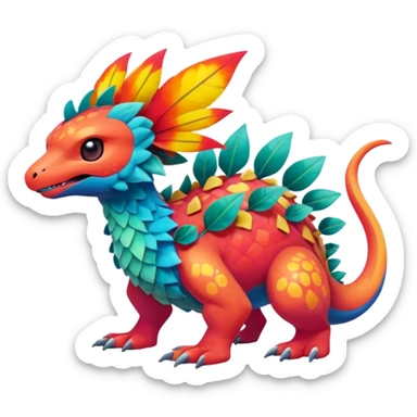 Colorful Exotic Pokémon-Fakémon-hybrid-creature (full body) sticker