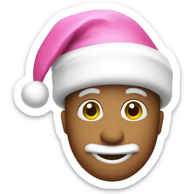 Pink Santa hat  sticker