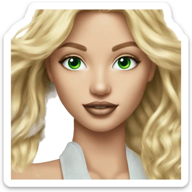 Realistic victoria secret model blonde green eyes  sticker