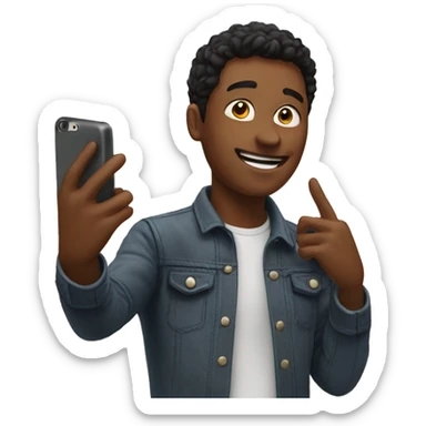 Someone taking a selfie sticker