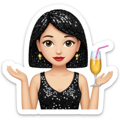 un top de ropa de mujer, para salir de fiesta, que sea negro y con detalles brillantes sticker