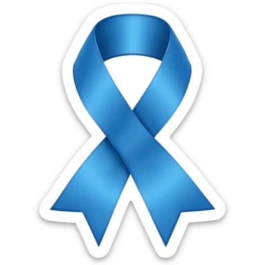 blue ribbon symbolizing mental health awareness, modern, easy to recognize sticker