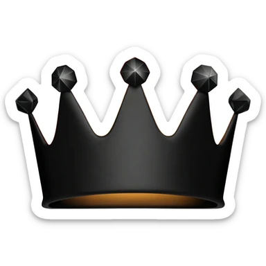 generate an improved black crown with black diamonds burning in a black flame sticker