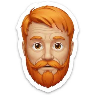 old adult male, orange hair and orange beard sticker