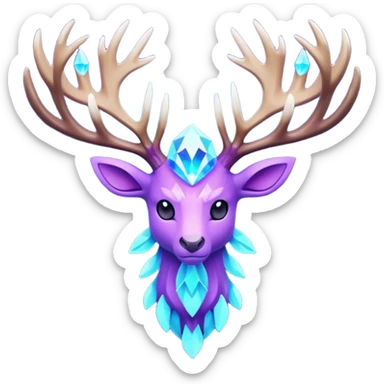 Pokemon legendary purple and cian crystal xerneas sticker