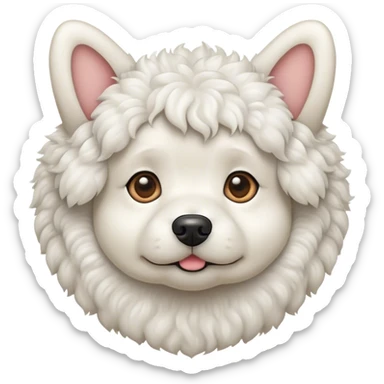 Small curly white dog with stuck up ears  sticker