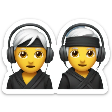 Two ninjas with headphones  sticker
