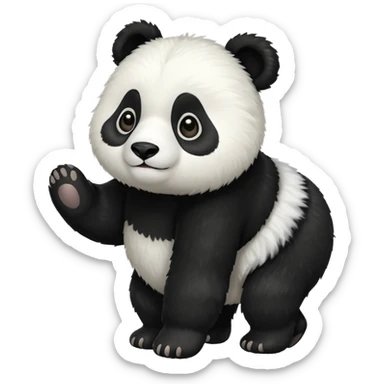 PANDA WALKING WITH FOUR LEGS WIHTOUT ANY BAMBOO STICK sticker