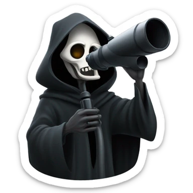The Grim reaper looking through binoculars  sticker
