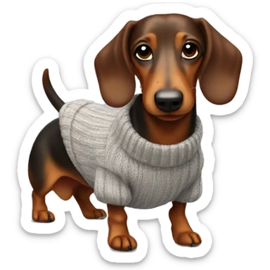 Sausage dog with jumper sticker