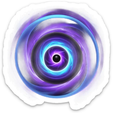 glowing sphere with blue and purple light inside, blackhole as energy core sticker