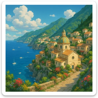 amalfi coast, italy sticker