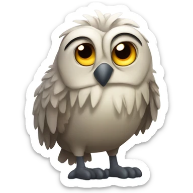 Emotionally and physically drained owl tried of helping everyone sticker