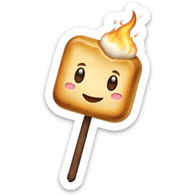Toasted Marshmallow on a stick  sticker