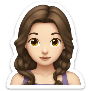 White girl brown hair hug black cat sticker