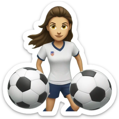 mia hamm as a cat playing soccer sticker