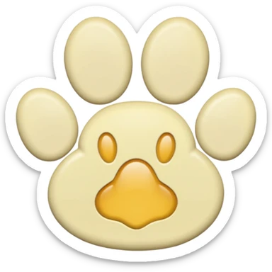 a pale pastel yellow pawprint sticker