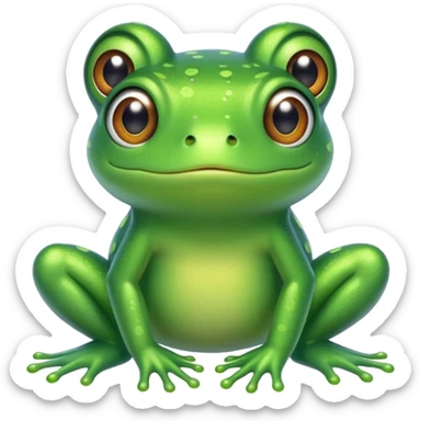 Glitter Green Frog cute sticker
