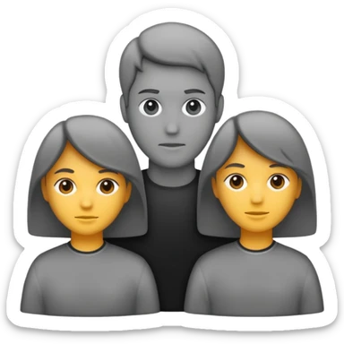 grey silhouette of a group of three sticker