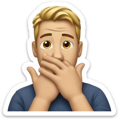 the guy put his hand over his mouth sticker