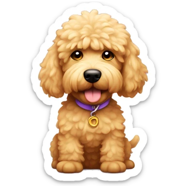 Tiny golden doodle looking sassy sticker