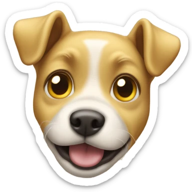 yellow face emoji puppy dog eessobbing sticker