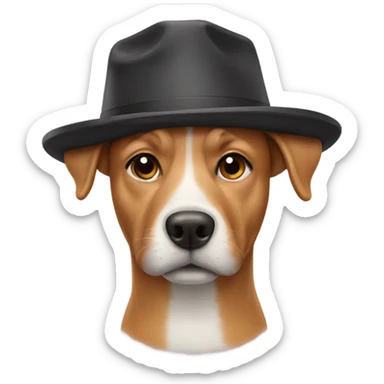 Dog wearing hat sticker