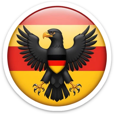 German flag with a bold black eagle in the center, clean and recognizable design, suitable for an icon or emoji, no text sticker