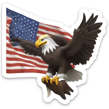 Donald Trump flexing as bald eagle sticker