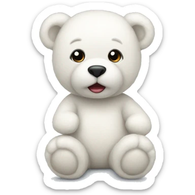 White teddy  sticker