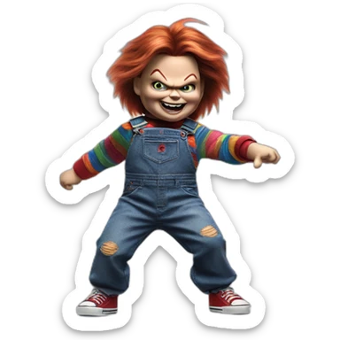 Chucky the evil doll dancing sticker