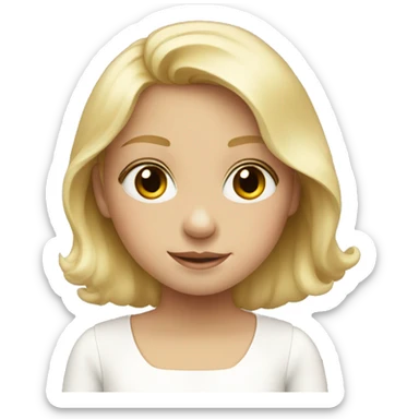 Little blonde girl in white dress sticker