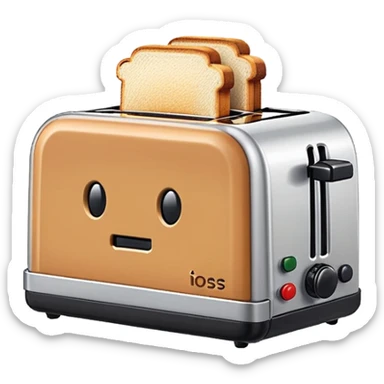 A simple 8-bit pixel art emoji of a toaster with a blocky, retro style, limited colors, and visible square pixels. sticker